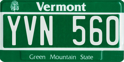 VT license plate YVN560