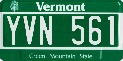 VT license plate YVN561