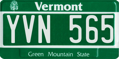 VT license plate YVN565