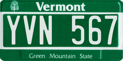 VT license plate YVN567