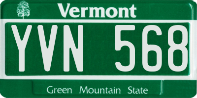 VT license plate YVN568