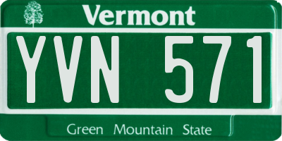 VT license plate YVN571