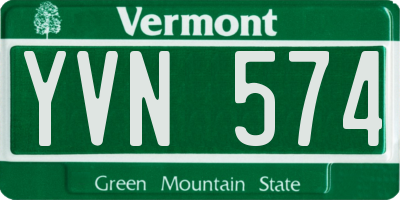 VT license plate YVN574