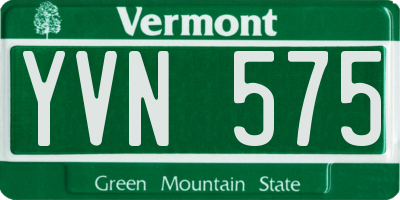VT license plate YVN575