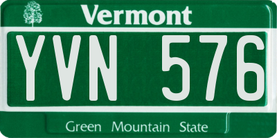 VT license plate YVN576