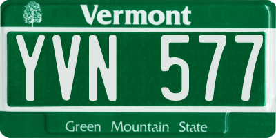 VT license plate YVN577