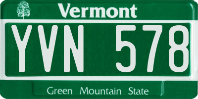 VT license plate YVN578