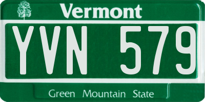 VT license plate YVN579
