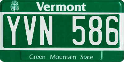 VT license plate YVN586