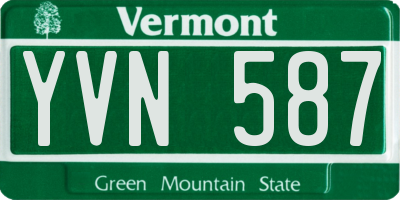 VT license plate YVN587