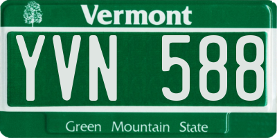 VT license plate YVN588