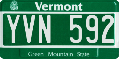 VT license plate YVN592