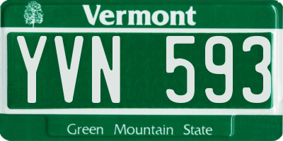 VT license plate YVN593