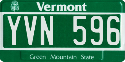 VT license plate YVN596