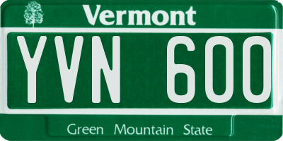 VT license plate YVN600