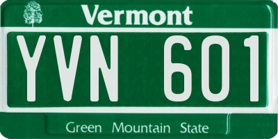VT license plate YVN601