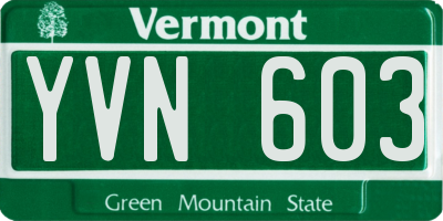 VT license plate YVN603