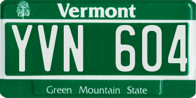 VT license plate YVN604