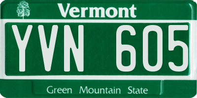 VT license plate YVN605
