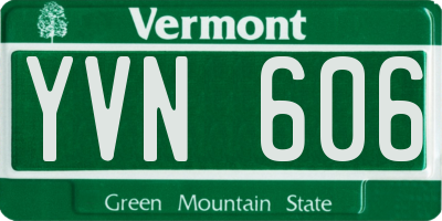 VT license plate YVN606