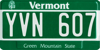 VT license plate YVN607