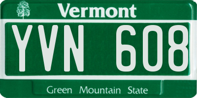 VT license plate YVN608