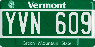 VT license plate YVN609