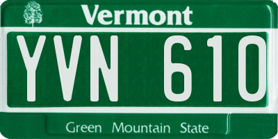 VT license plate YVN610