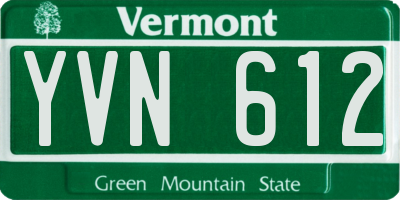 VT license plate YVN612