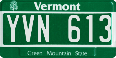 VT license plate YVN613