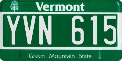 VT license plate YVN615