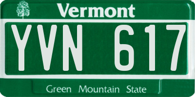 VT license plate YVN617