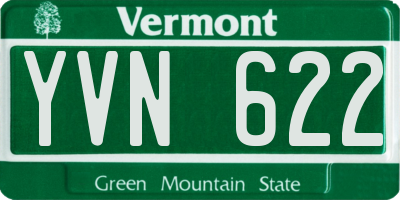 VT license plate YVN622