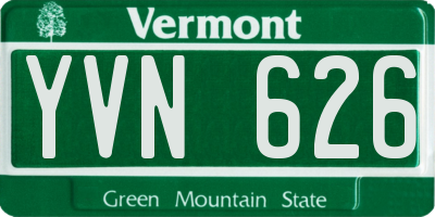 VT license plate YVN626