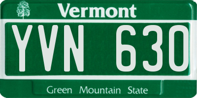 VT license plate YVN630