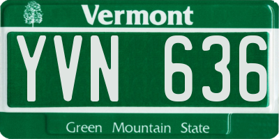 VT license plate YVN636