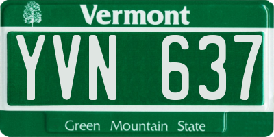 VT license plate YVN637