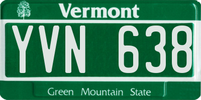 VT license plate YVN638