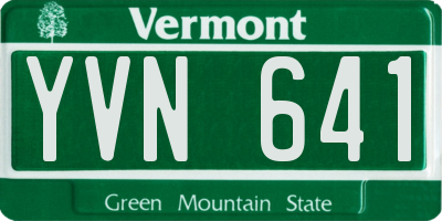 VT license plate YVN641