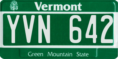 VT license plate YVN642
