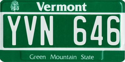 VT license plate YVN646