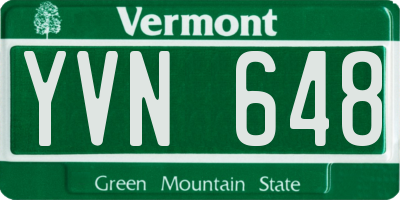 VT license plate YVN648