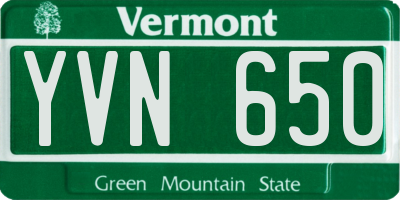 VT license plate YVN650