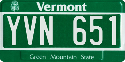 VT license plate YVN651