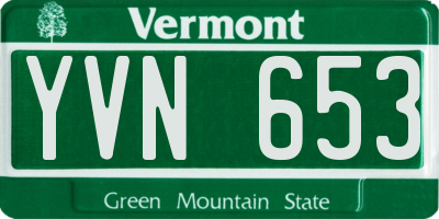VT license plate YVN653