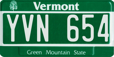 VT license plate YVN654
