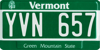 VT license plate YVN657