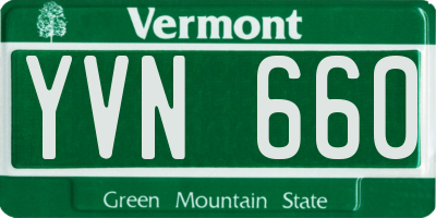 VT license plate YVN660