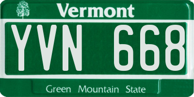 VT license plate YVN668