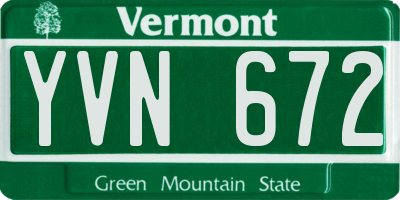 VT license plate YVN672